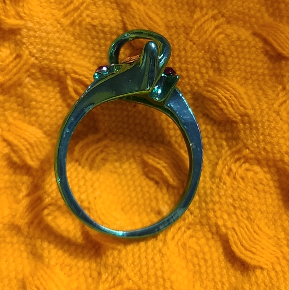 GREEN AND PURPLE GEMSTONE RING WOMEN'S SIZE 8 - Picture 5 of 6